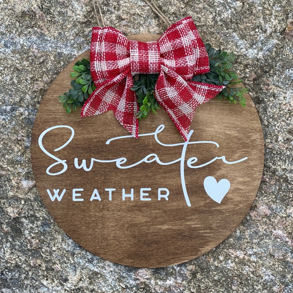 Sweater Weather Circle Door Hanger